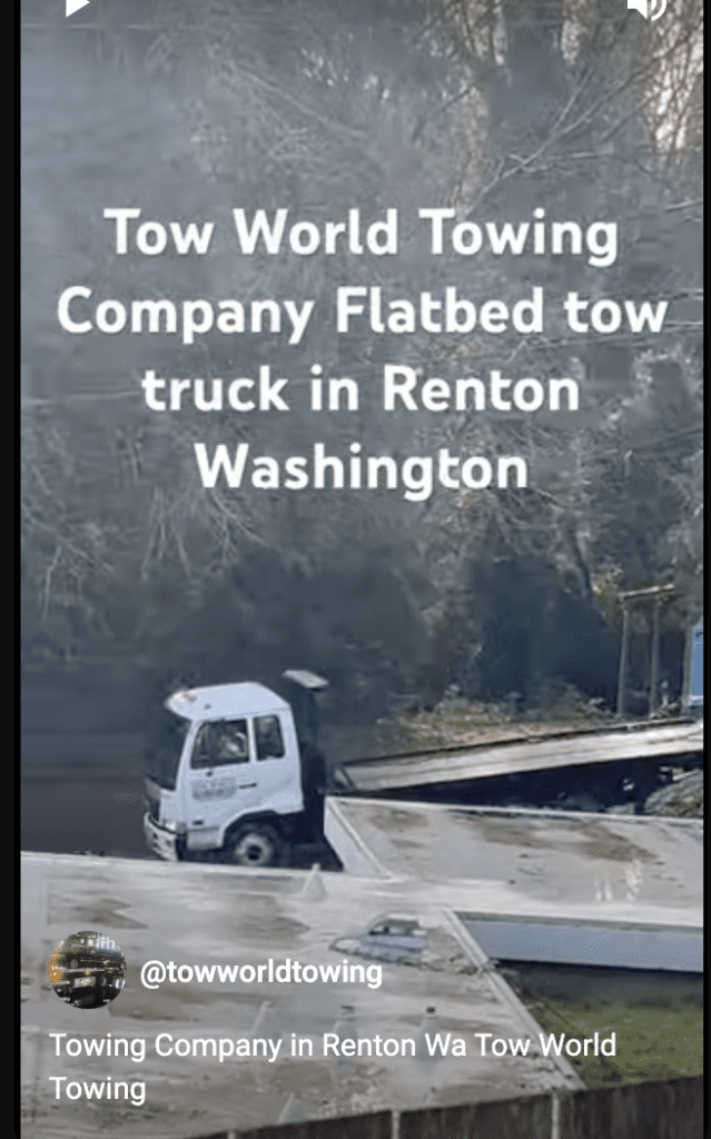 Flatbed tow truck in Renton, Wa